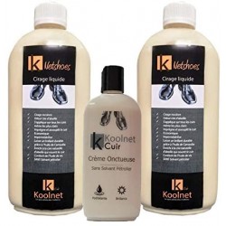 Koolnet NETSHOES Pack DE 2 + Crème onctueuse incolore - Cirage Liquide pour cireuse Chaussure - Flacon de 500ml …