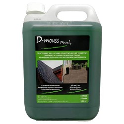 ANTI MOUSSE/ DEMOUSSANT PRO CONCENTRE 5L TOITURE, TERRASSE, FACADES TRAITE JUSQU'A 500M²